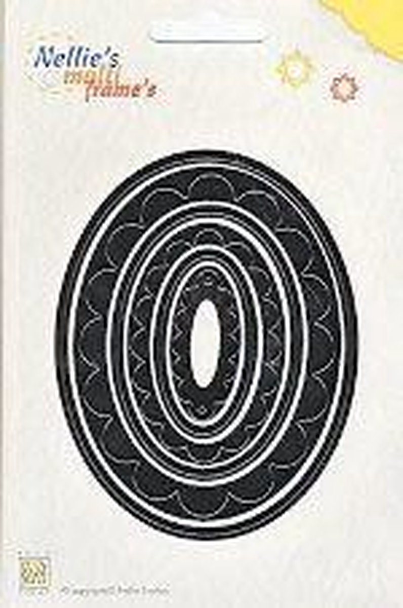 MFD013 Nellies Multi Frame Die - snijmal ovaal - set 3x scalloped en 3x glad